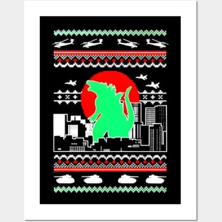 Christmas kaiju Posters and Art